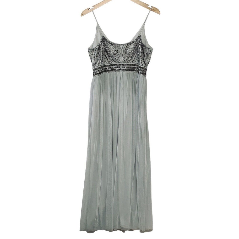 Anthropologie x BHLDN Vilette Dress Womens Size 4 Fog Gray $245 - Picture 15 of 16